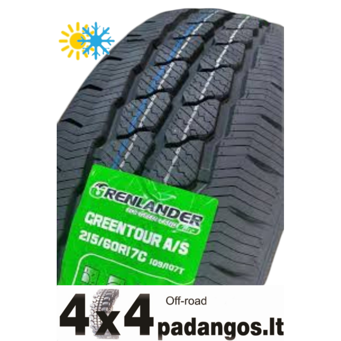 Grenlander 195/75R16C 107/105R GREENTOUR A/S 3PMSF Grenlander 195/75R16C 107/105R GREENTOUR A/S 3PMSF
