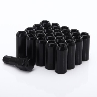 JR Nuts Imbus Black M12x1.25x45 20mm 60° 20 pcs + Key
