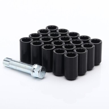 JR Nuts Tuner Black M14x1.5x32 20mm 60° 20 pcs + Key