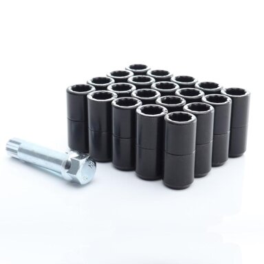 JR Nuts Tuner Black M14x1.5x45 20mm 60° 20 pcs + Key