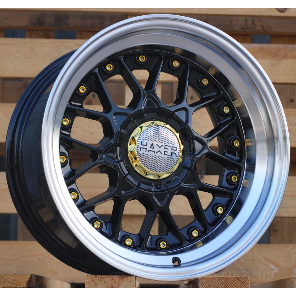 R16x9 8X100/114 ET ET10 73.1 A8078 (HX025) Black+Polished Lip (BLPL) For HAXER (K3) (Rear+Front R16x9 8X100/114 ET ET10 73.1 A8078 (HX025) Black+Polished Lip (BLPL) For HAXER (K3) (Rear+Front