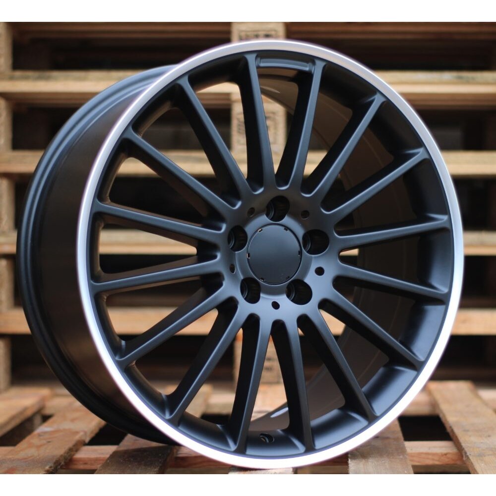 R19x8  5X112  ET  45  66.6  A1020  Black Half Matt+Polished Lip (BLHMPL)  For MER  (P)  (Rear+Front)