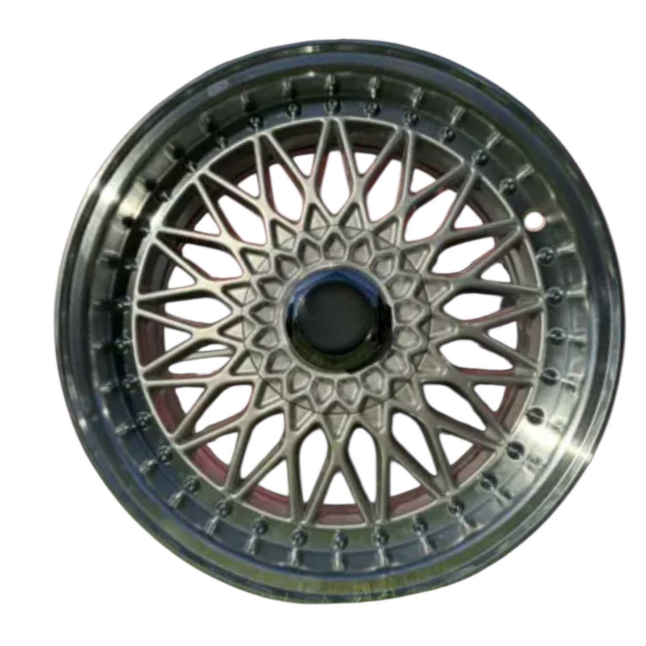 R14x6.5  4X100  ET  35  73.1  BY479  (BK5616)  Silver+Polished Lip (SP)  For RACIN  (R)  (BBS Style)