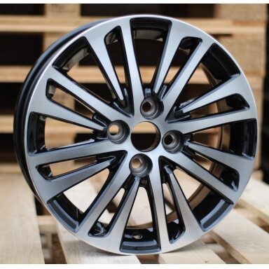 R14x5.5 4X100 ET 45 54.1 F1438 (LU1437) Black Polished (MB) For TOYOT (R+Z5) R14x5.5 4X100 ET 45 54.1 F1438 (LU1437) Black Polished (MB) For TOYOT (R+Z5)