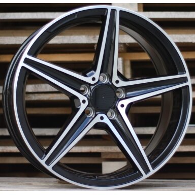 R17x7.5  5X112  ET  44  66.6  B5052  (IND5376)  Black Polished (MB)  For MER  (P2)