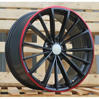 R17x7.5 5X112 ET 51 57.1 B5937 Black Half Matt+Red Lip (BLHMRL) For VW (R) R17x7.5 5X112 ET 51 57.1 B5937 Black Half Matt+Red Lip (BLHMRL) For VW (R)