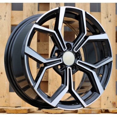 R18x7.5 5X100 ET 45 57.1 B5952 (IN5563) Black Polished (MB) For VW (K8) R18x7.5 5X100 ET 45 57.1 B5952 (IN5563) Black Polished (MB) For VW (K8)