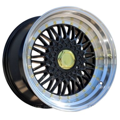 R18x8  10X112/120  ET  35  72.6  BY479  (XF135)  Black+Polished Lip (BLPL)  For RACIN  (P1)  (BBS Style Front+Rear)