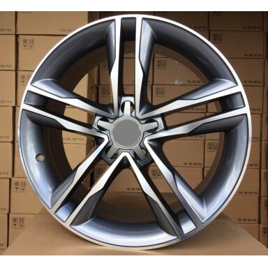 R18x8  5X112  ET  39  66.5  BK114  Grey Polished+Powder Coating (MGPC)  For AUD  (P)