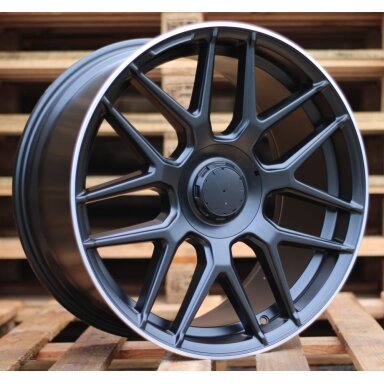 R18x8.5  5X112  ET  43  66.6  B1258  Black Half Matt+Polished Lip (BLHMPL)  For MER  (Z4)  ())