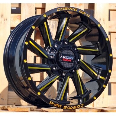 R18x9 12X130/139 ET 0 106.1 B1323 Black Polished Gold Milling (MBYM) For 4X4 (K3) R18x9 12X130/139 ET 0 106.1 B1323 Black Polished Gold Milling (MBYM) For 4X4 (K3)