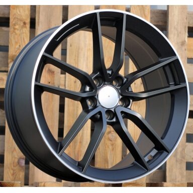 R19x8  5X112  ET  43  66.6  B5461  Black Half Matt+Polished Lip (BLHMPL)  For MER  (K4)  (Rear+Front)