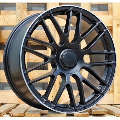 R19x8  5X112  ET  45  66.6  B1268  Black Half Matt+Polished Lip (BLHMPL)  For MER  (Z4+Z3)  (Rear+Front)