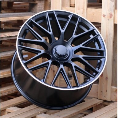R19x8.5  5X112  ET  38  66.6  B1766  Black Half Matt+Polished Lip (BLHMPL)  For MER  (Z1)  (REAR+FRONT)