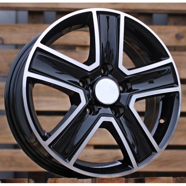 R16x6.5 5X114.3 ET 50 66.1 BK473 Black Polished (MB) For RENAU (K4) (Trafic/Opel Vivaro (max 1250kg)) R16x6.5 5X114.3 ET 50 66.1 BK473 Black Polished (MB) For RENAU (K4) (Trafic/Opel Vivaro (max 1250kg))