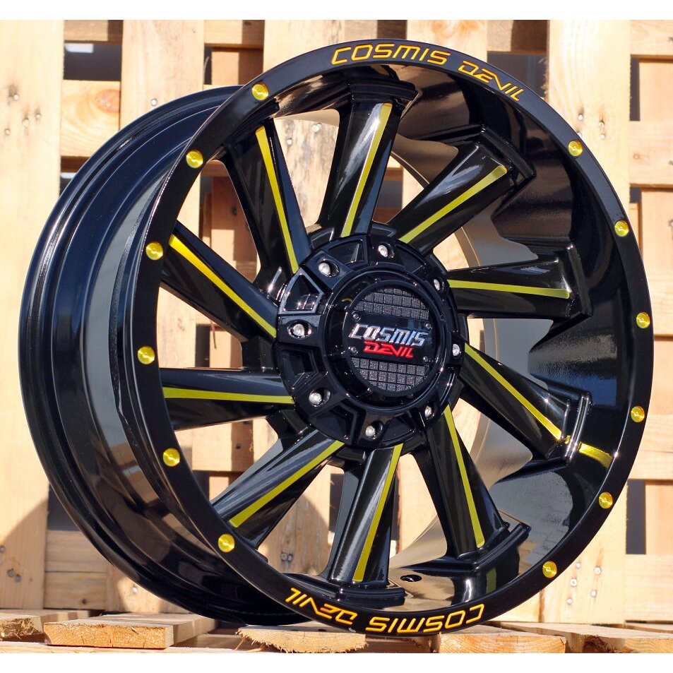 R18x9 12X130/139 ET 0 106.1 B1323 Black Polished Gold Milling (MBYM) For 4X4 (K3) R18x9 12X130/139 ET 0 106.1 B1323 Black Polished Gold Milling (MBYM) For 4X4 (K3)