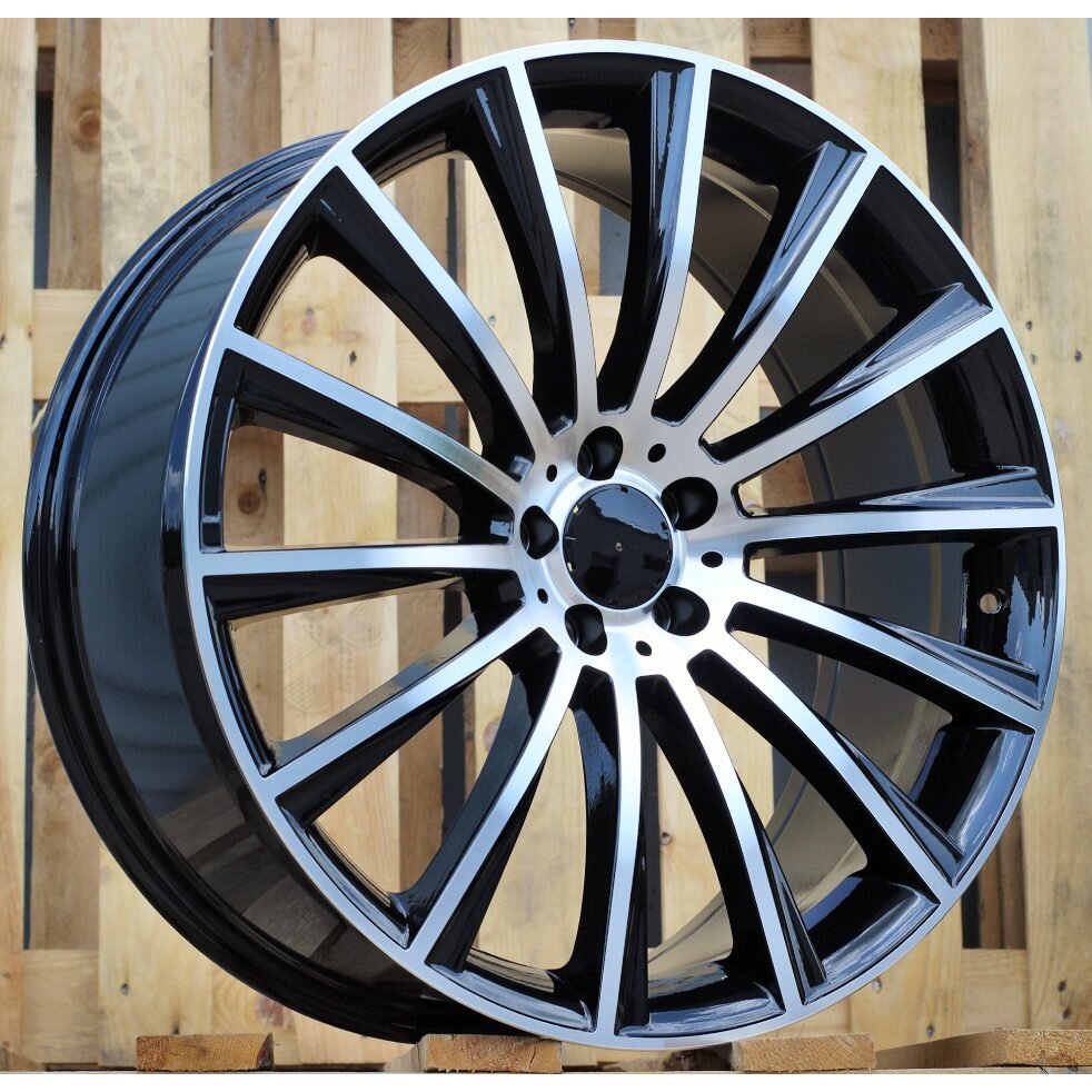R19x8.5  5X112  ET  35  66.6  B1048  (FBX125)  Black Polished (MB)  For MER  (P2)  (HYBRID FORGED Front+Rear)