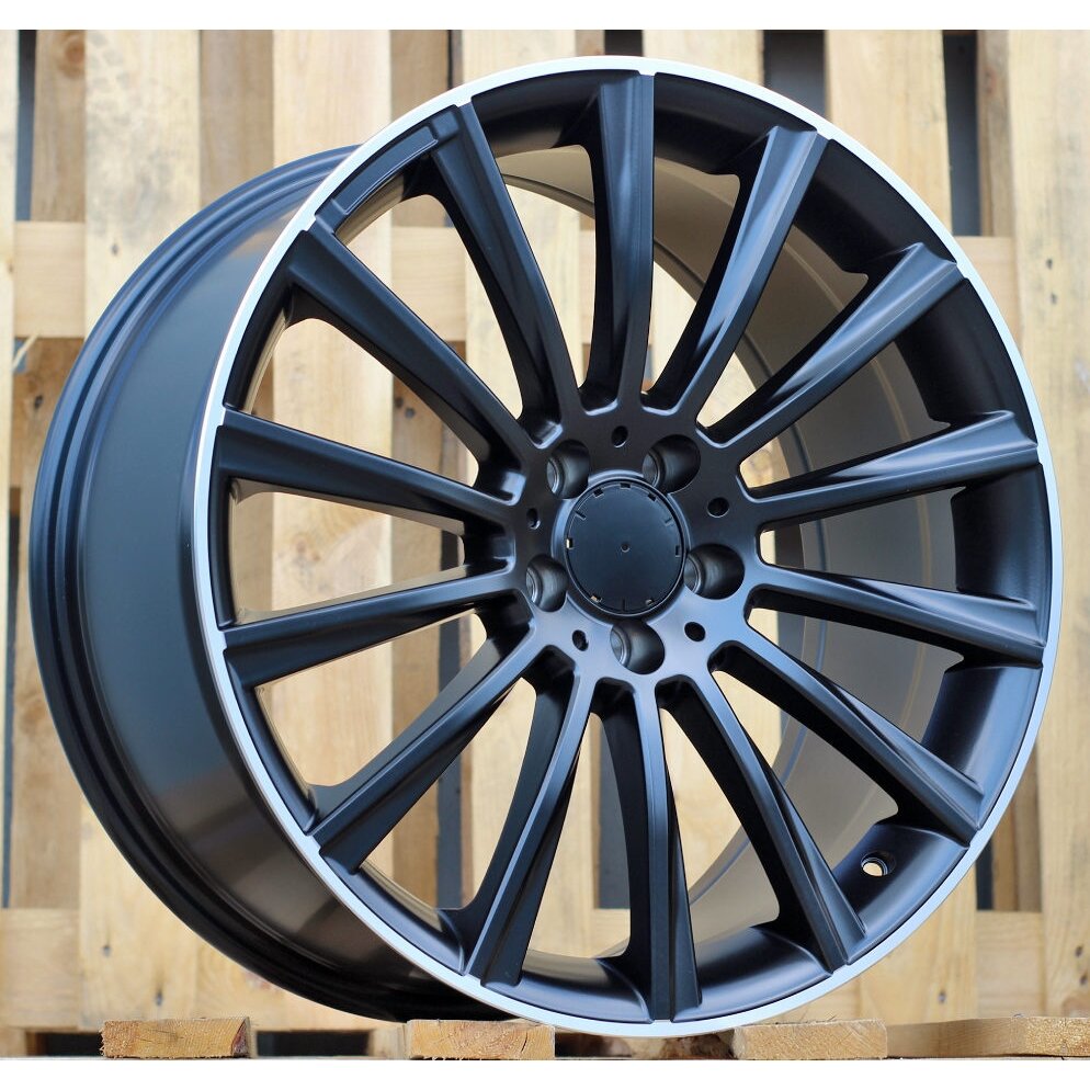 R19x9.5 5X112 ET 43 66.6 B1048 (BK836) Black Half Matt+Polished Lip (BLHMPL) For MER R19x9.5 5X112 ET 43 66.6 B1048 (BK836) Black Half Matt+Polished Lip (BLHMPL) For MER
