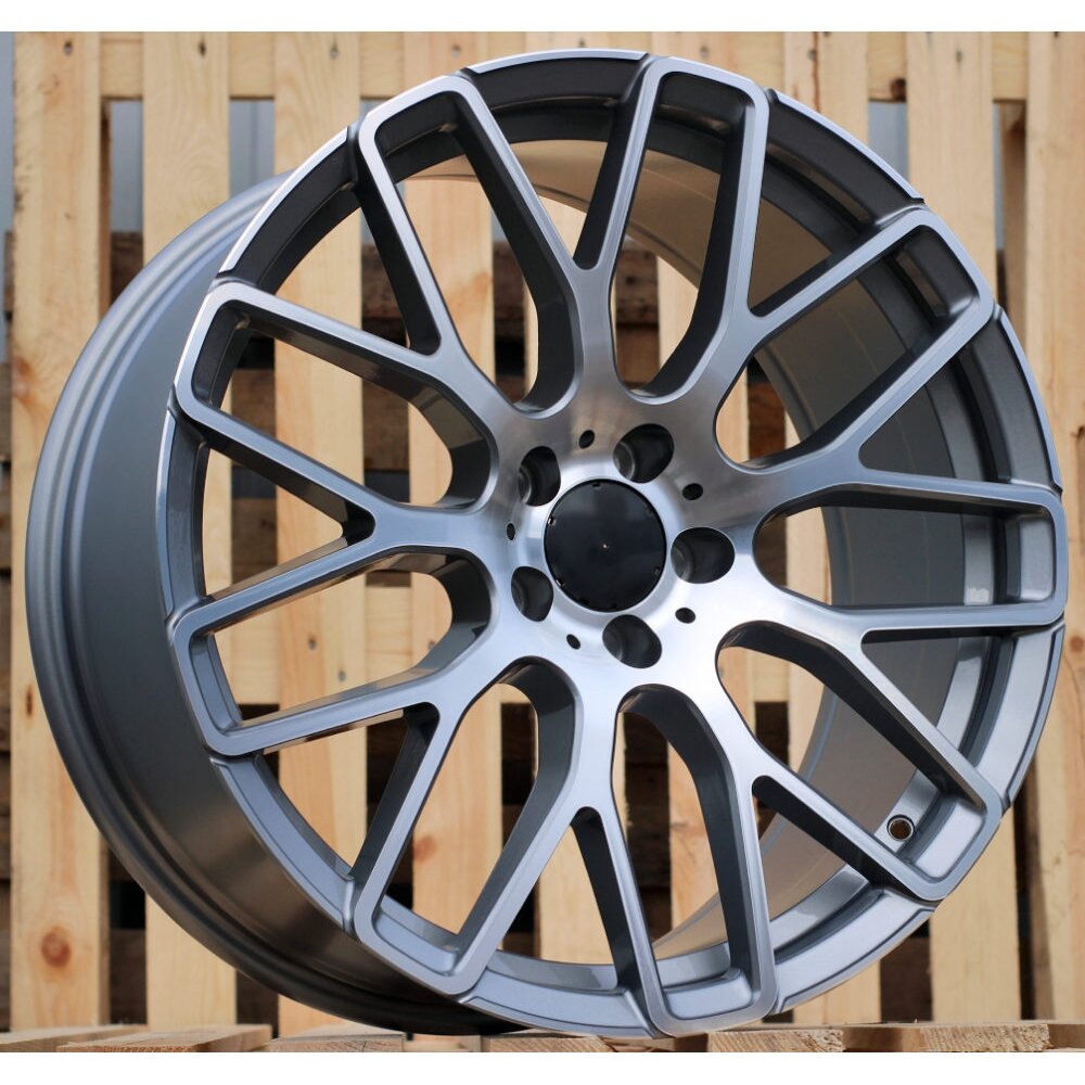 R20x9.5  5X112  ET  35  66.5  AT967  (IN0186)  Grey Polished (MG)  For MER  (K7)  (BRABUS Style Rear+Front)