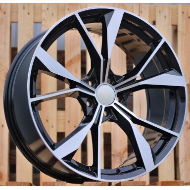 R20x8  5X112  ET  41  57.1  B5808  (IN5595)  Black Polished (MB)  For VW  (K8)