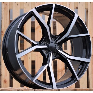 R20x8.5 5X112 ET 38 57.1 B5801 (IN5499) Black Polished (MB) For VW (Z5) R20x8.5 5X112 ET 38 57.1 B5801 (IN5499) Black Polished (MB) For VW (Z5)