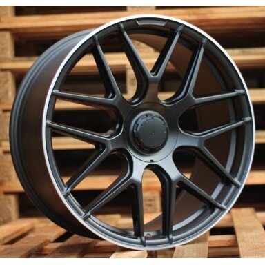 R20x9.5  5X112  ET  22  66.6  B5318  Black Half Matt+Polished Lip (BLHMPL)  For MER  (P)  (REAR+FRONT)