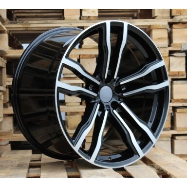 R21x10.5  5X120  ET  45  74.1  BY588  (DLJ588)  Black Polished (MB)  For BMW  (Z2)  (Rear+Front)