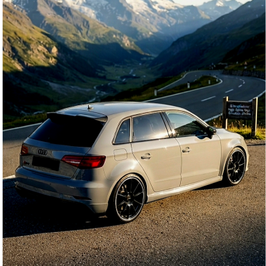 R21x8.5  5X112  ET  35  66.6  B5318  Black Half Matt+Polished Lip (BLHMPL)  For MER  (K4)  (Rear+Front)