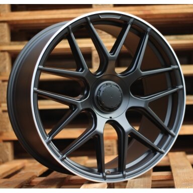 R22x11  5X112  ET  40  66.6  B5318  (3S5318)  Black Half Matt+Polished Lip (BLHMPL)  For MER  (P)  (HYBRID FORGED Rear+Front)