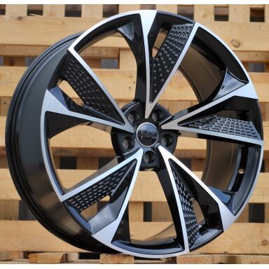 R22x9.5  5X112  ET  30  66.5  B1566  (IND5456)  Black Polished (MB)  For AUD  (P1)