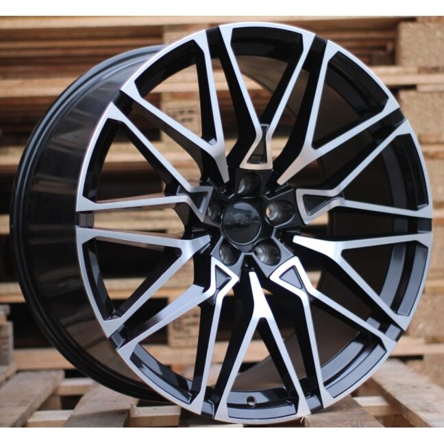 R20x9 5X112 ET 35 66.6 B5771 (IN0295) Black Polished (MB) For BMW (K7) (NEW X5/X6 Rear+Front) R20x9 5X112 ET 35 66.6 B5771 (IN0295) Black Polished (MB) For BMW (K7) (NEW X5/X6 Rear+Front)