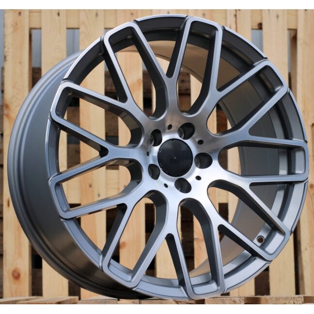 R20x9.5 5X112 ET 35 66.5 AT967 (IN0186) Grey Polished (MG) For MER (K7) (BRABUS Style Rear+Front) R20x9.5 5X112 ET 35 66.5 AT967 (IN0186) Grey Polished (MG) For MER (K7) (BRABUS Style Rear+Front)