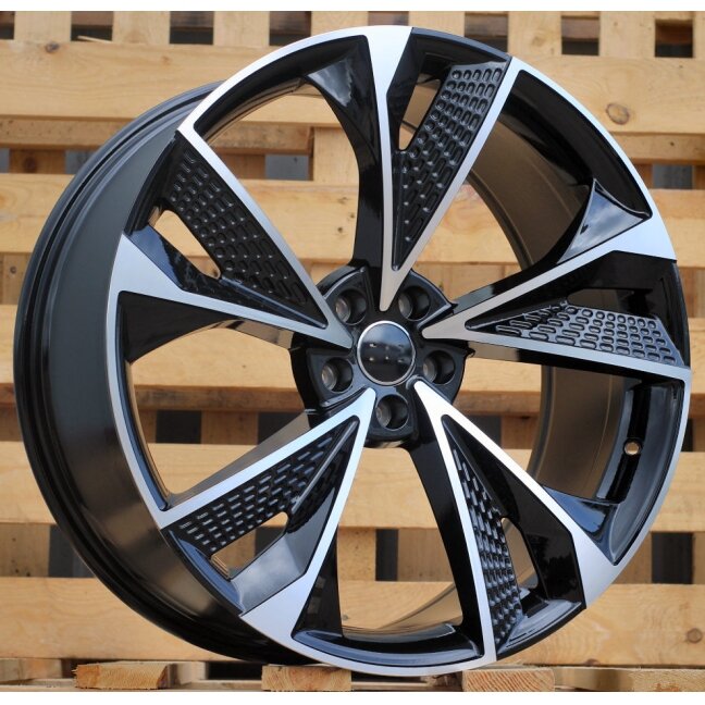 R22x9.5 5X112 ET 30 66.5 B1566 (IND5456) Black Polished (MB) For AUD (P1) R22x9.5 5X112 ET 30 66.5 B1566 (IND5456) Black Polished (MB) For AUD (P1)