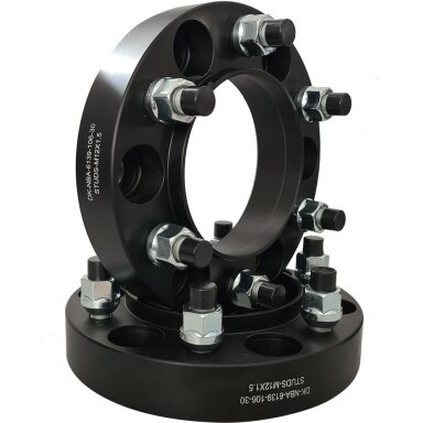 Spacer 30 mm 2 pcs 6x139.7 106.5 mm With Studs M12x1.5 Black (NBA-6139-106-30-STUDS-M12X1.5B)