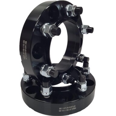 Spacer 30 mm 2 pcs 6x139.7 110 mm With Studs and Nuts M12x1.5 Black (NBA-6139-110-30-STUDS-M12X1.5B)